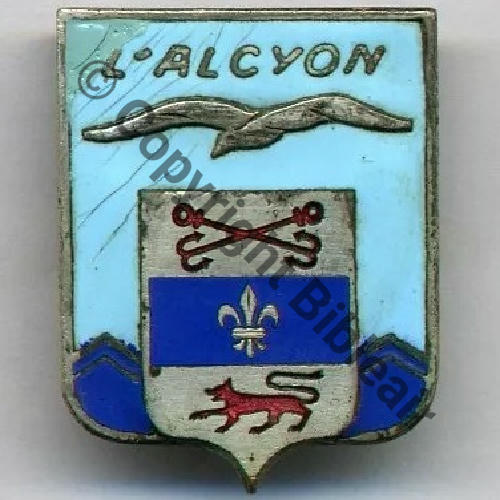 ALCYON  TORPILLEUR L.ALCYON 1929.54 ANCRES ROUGES  A.AUGIS ST.BARTH LYON 3Li Bol allonge Granuleux Src.historia.collection2a 11Eur(x2) 